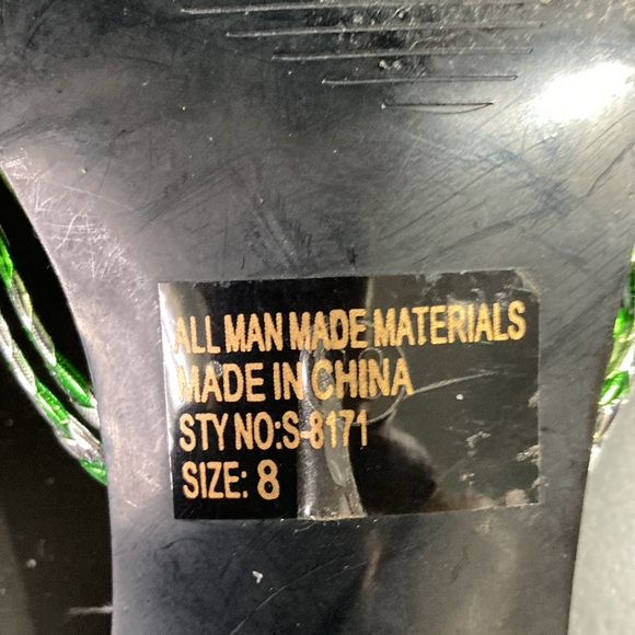 Bright Sparkling Green Sandals - Picture 4 of 6